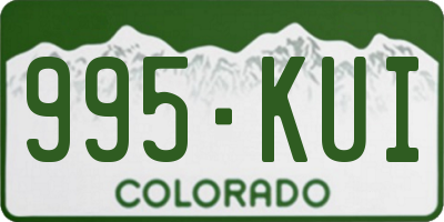 CO license plate 995KUI