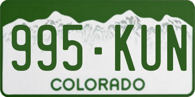 CO license plate 995KUN