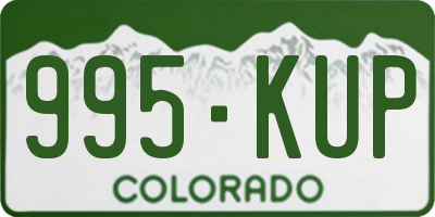 CO license plate 995KUP