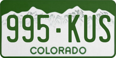 CO license plate 995KUS