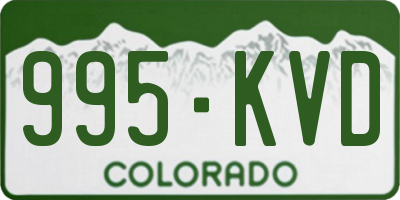 CO license plate 995KVD