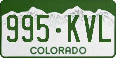 CO license plate 995KVL