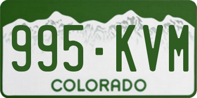 CO license plate 995KVM
