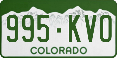 CO license plate 995KVO