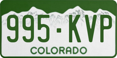CO license plate 995KVP