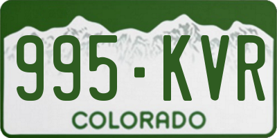 CO license plate 995KVR