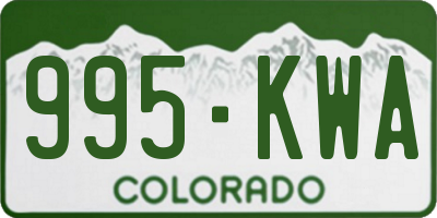 CO license plate 995KWA