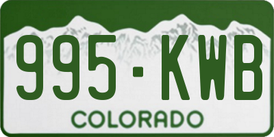 CO license plate 995KWB