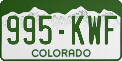 CO license plate 995KWF