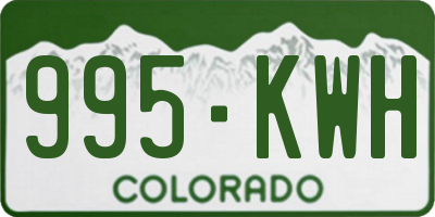 CO license plate 995KWH