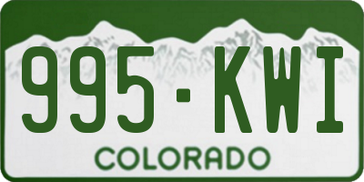 CO license plate 995KWI