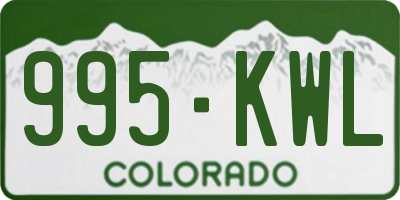 CO license plate 995KWL