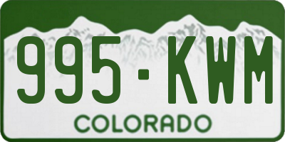 CO license plate 995KWM