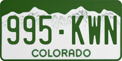 CO license plate 995KWN