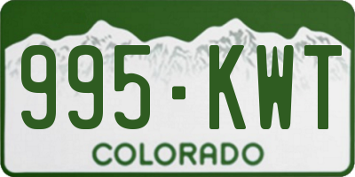 CO license plate 995KWT
