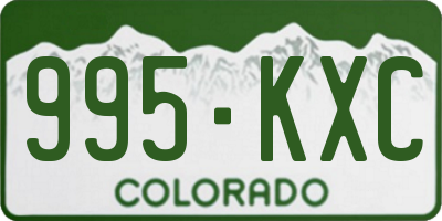 CO license plate 995KXC