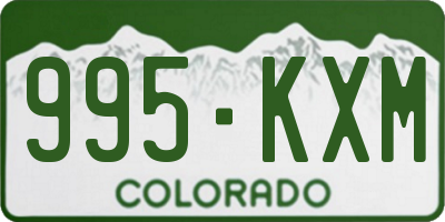 CO license plate 995KXM
