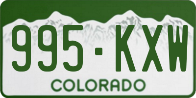 CO license plate 995KXW