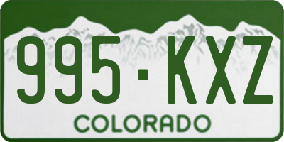CO license plate 995KXZ