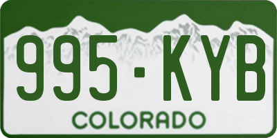 CO license plate 995KYB