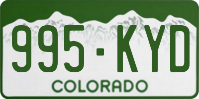 CO license plate 995KYD