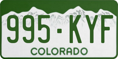 CO license plate 995KYF