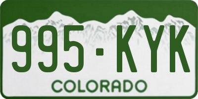 CO license plate 995KYK