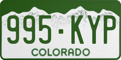 CO license plate 995KYP