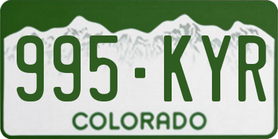 CO license plate 995KYR