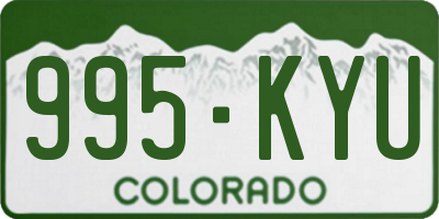 CO license plate 995KYU