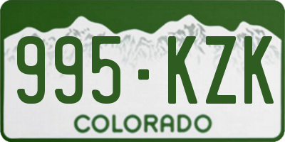 CO license plate 995KZK