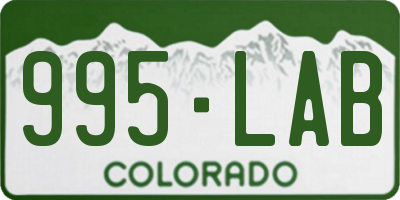 CO license plate 995LAB
