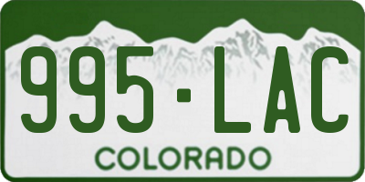 CO license plate 995LAC