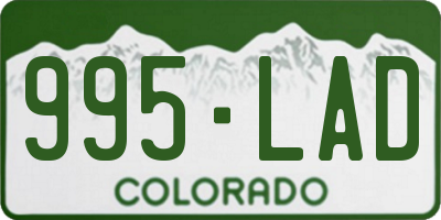 CO license plate 995LAD
