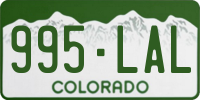 CO license plate 995LAL