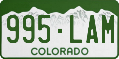 CO license plate 995LAM