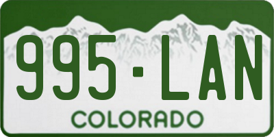 CO license plate 995LAN