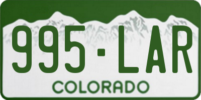 CO license plate 995LAR