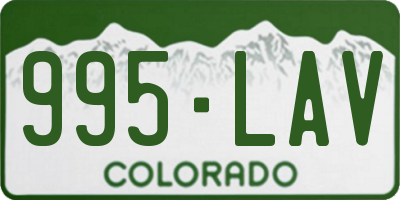 CO license plate 995LAV
