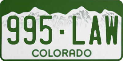 CO license plate 995LAW