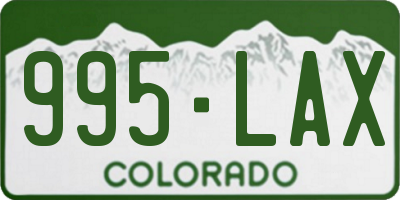 CO license plate 995LAX