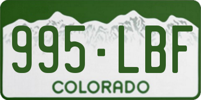 CO license plate 995LBF