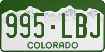 CO license plate 995LBJ