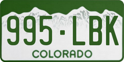 CO license plate 995LBK