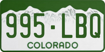 CO license plate 995LBQ