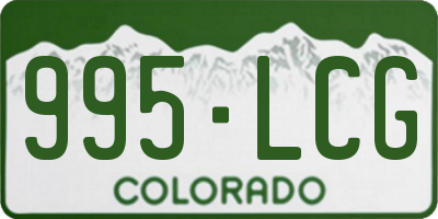 CO license plate 995LCG