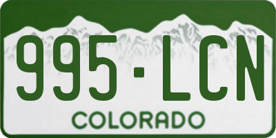 CO license plate 995LCN