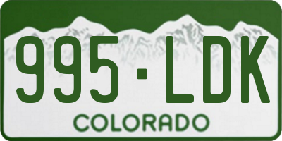 CO license plate 995LDK