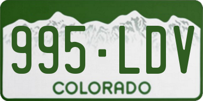CO license plate 995LDV
