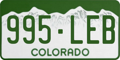 CO license plate 995LEB